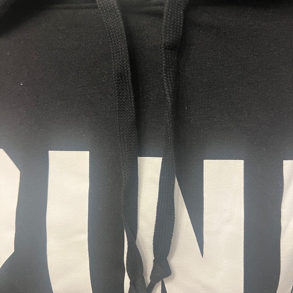 PINK Victoria's Secret Black Hoodie with White Accents - Picture 2 of 7